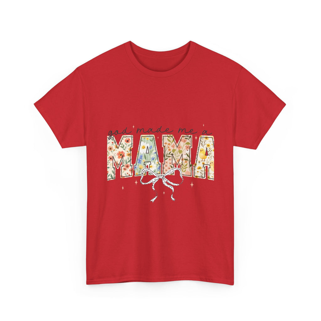 Mama Floral Tee — "God Made Me a Mama" Mother's Day Pregnancy Announcement Shirt