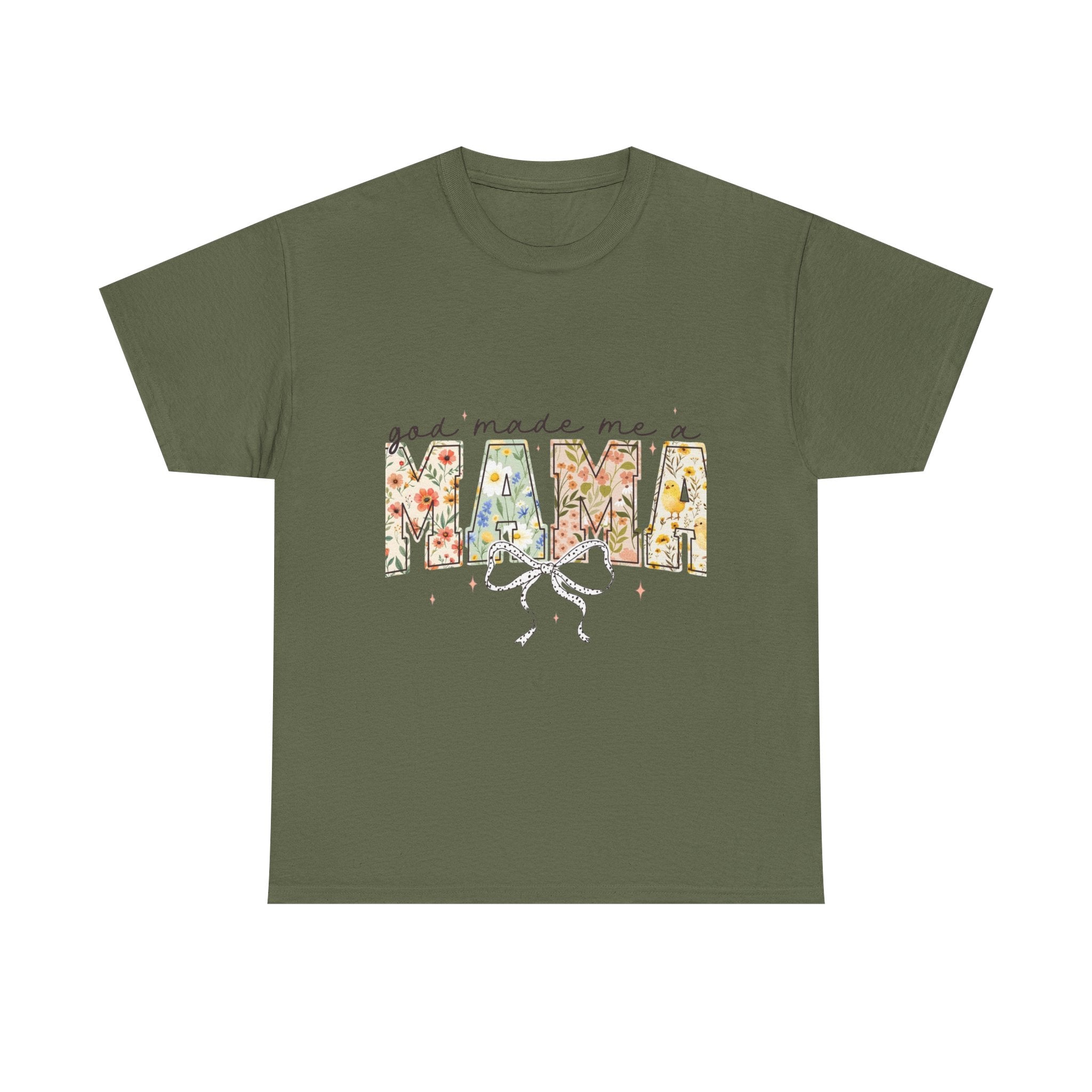 Mama Floral Tee — "God Made Me a Mama" Mother's Day Pregnancy Announcement Shirt