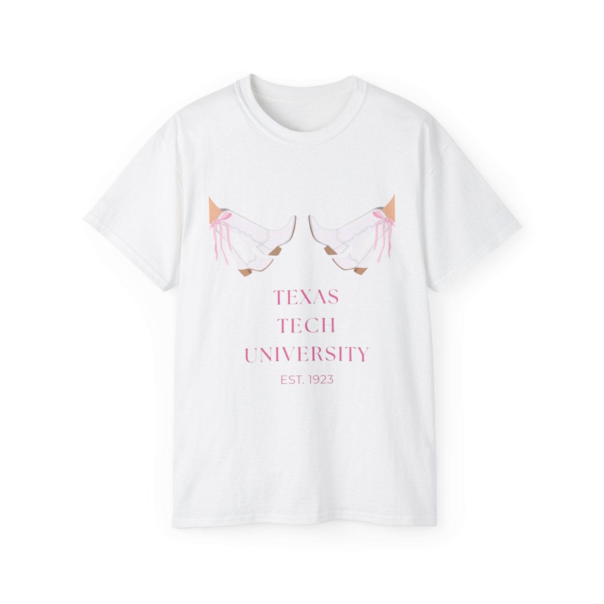 TTU Pink Cowgirl Boots TShirt