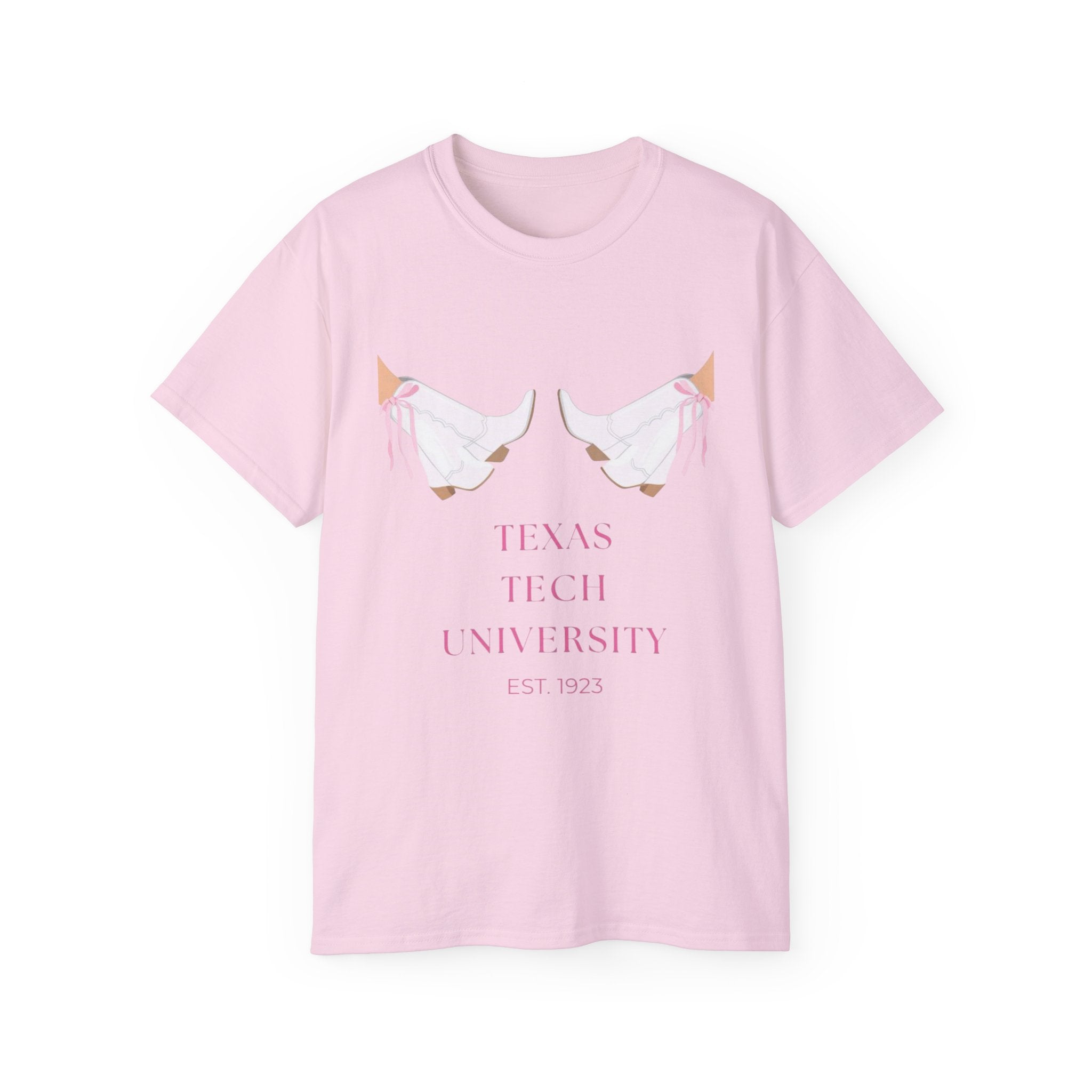TTU Pink Cowgirl Boots TShirt