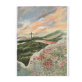 Christian Landscape Fleece Blanket — Cross on Hill Sunrise Throw