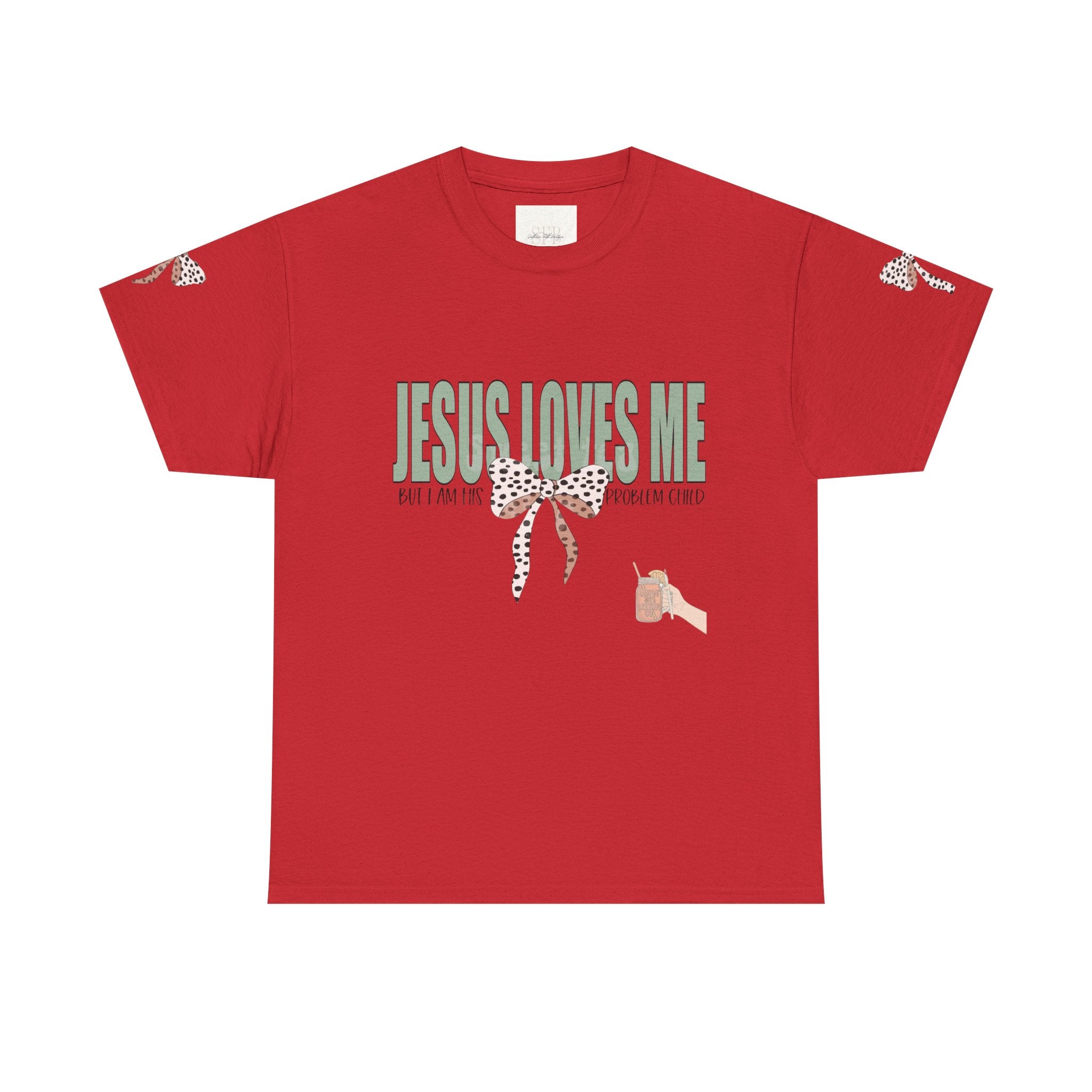 Jesus Loves Me Leopard Bow Tee