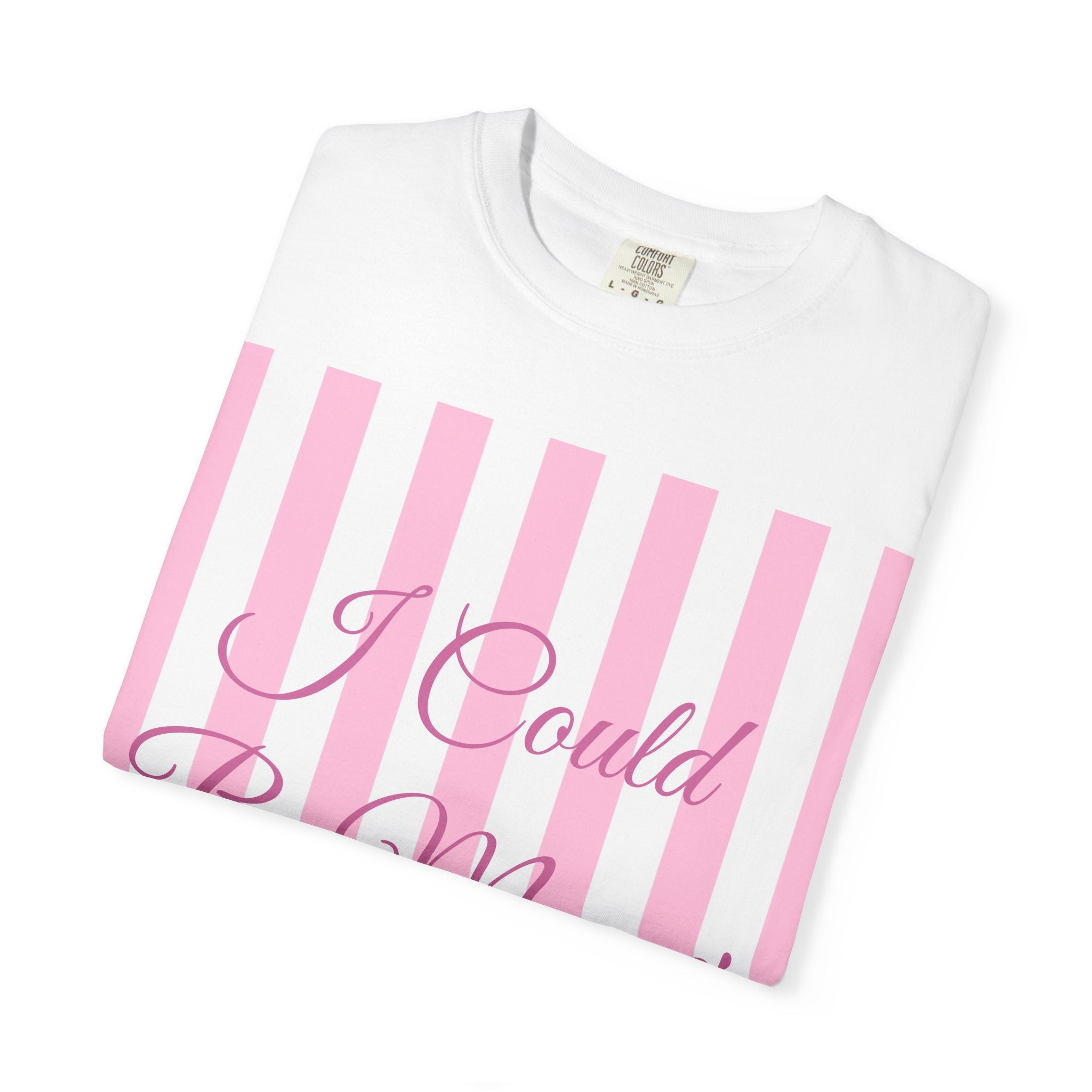 I Could Be Meaner striped bow T-Shirt | Pink script design