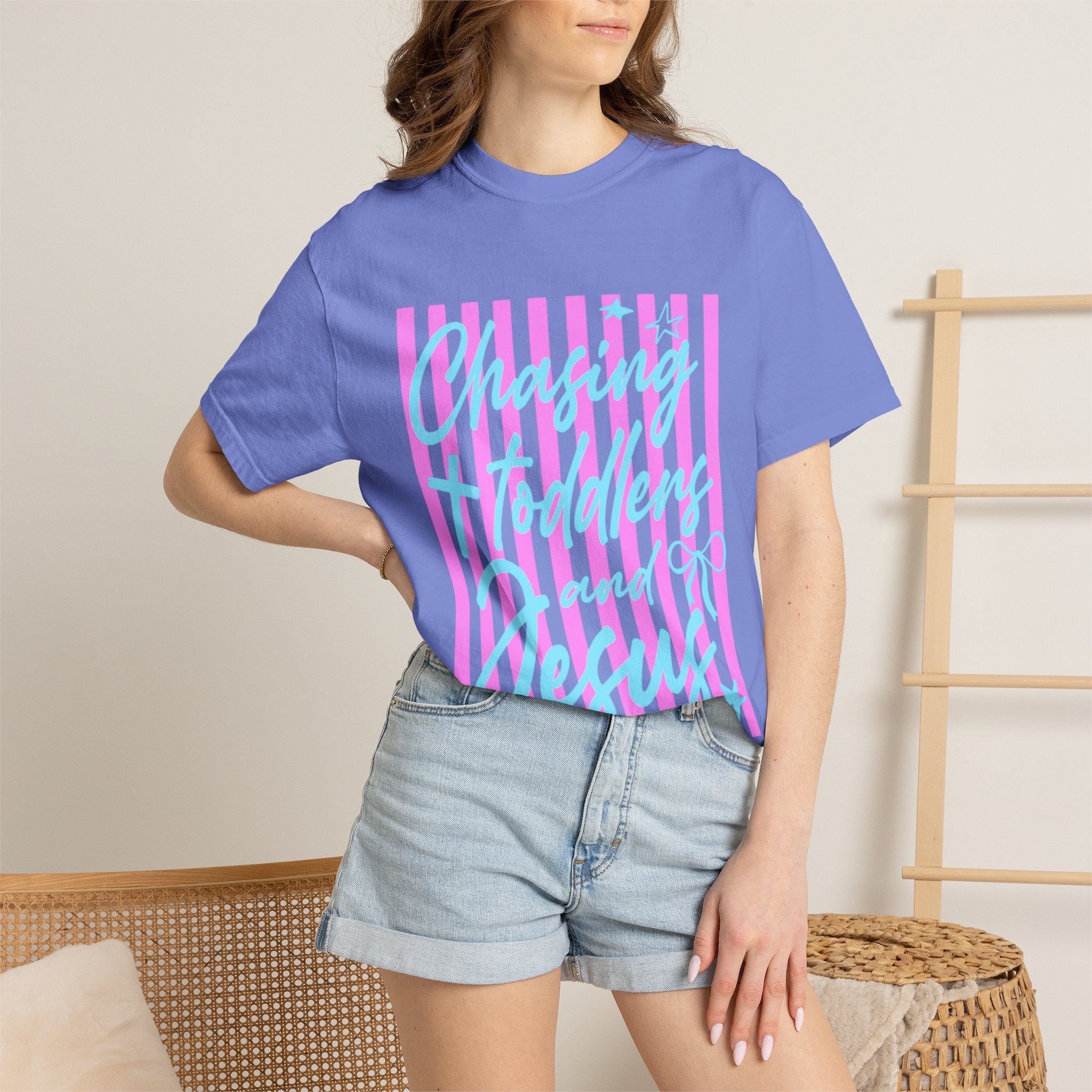 Chasing toddlers and Jesus Shirt