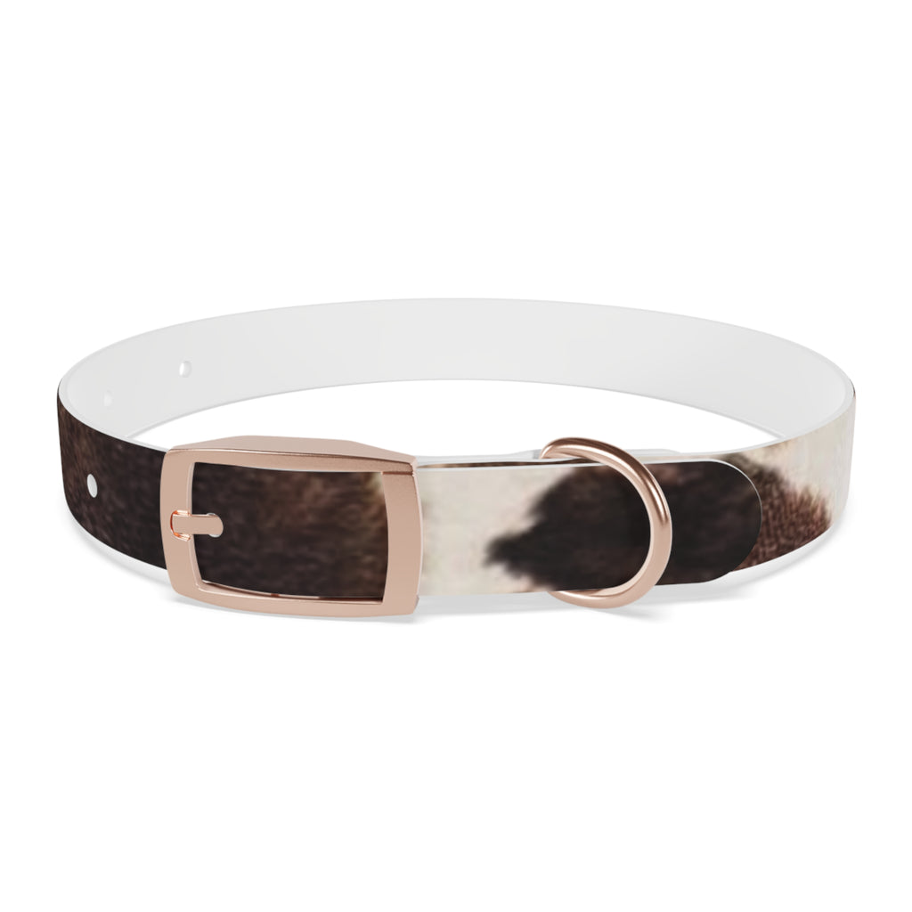 Cow Print Dog Collar — Brown & White Spot Pattern Pet Collar