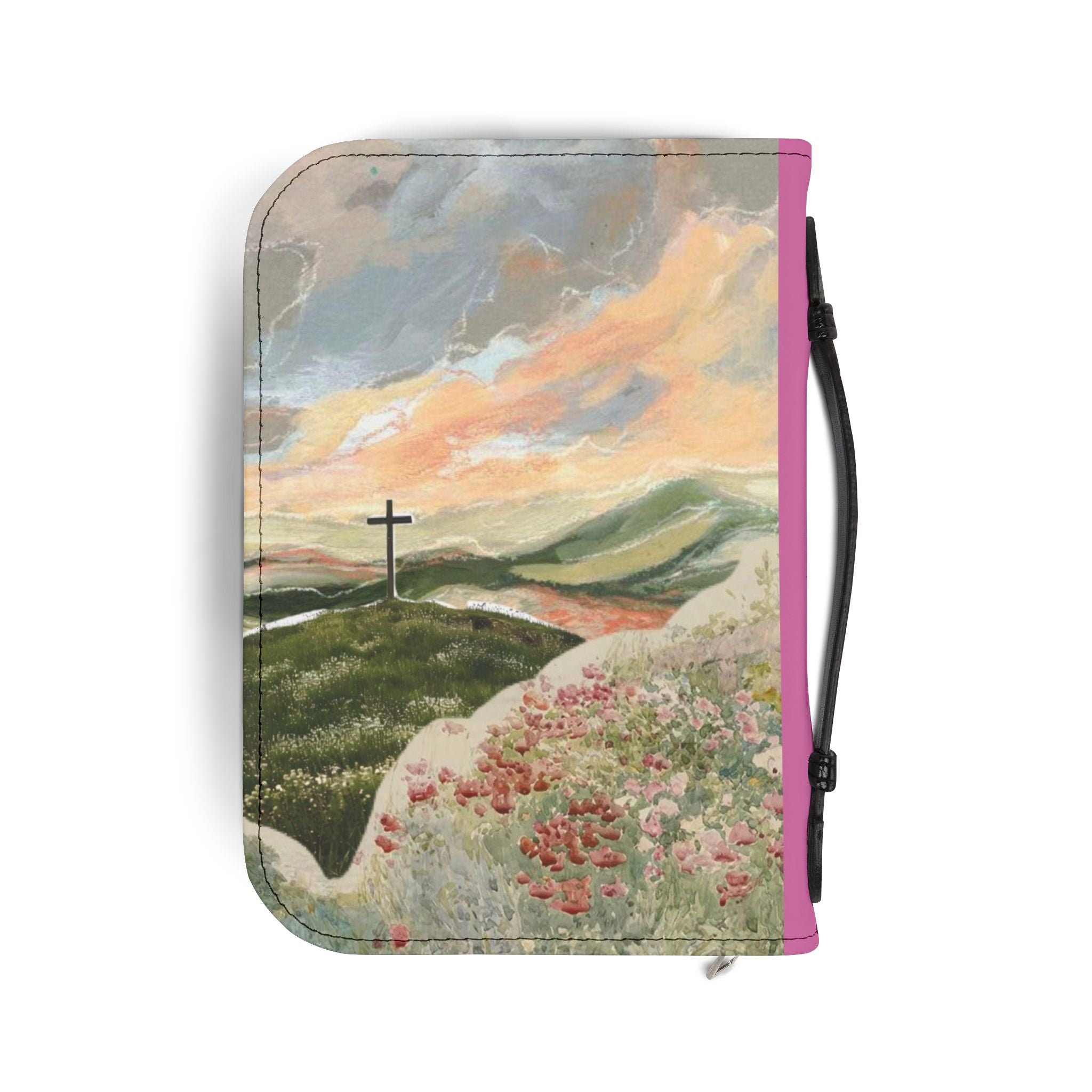 Bible Cover Hills Cross Design Zippered Bible Case