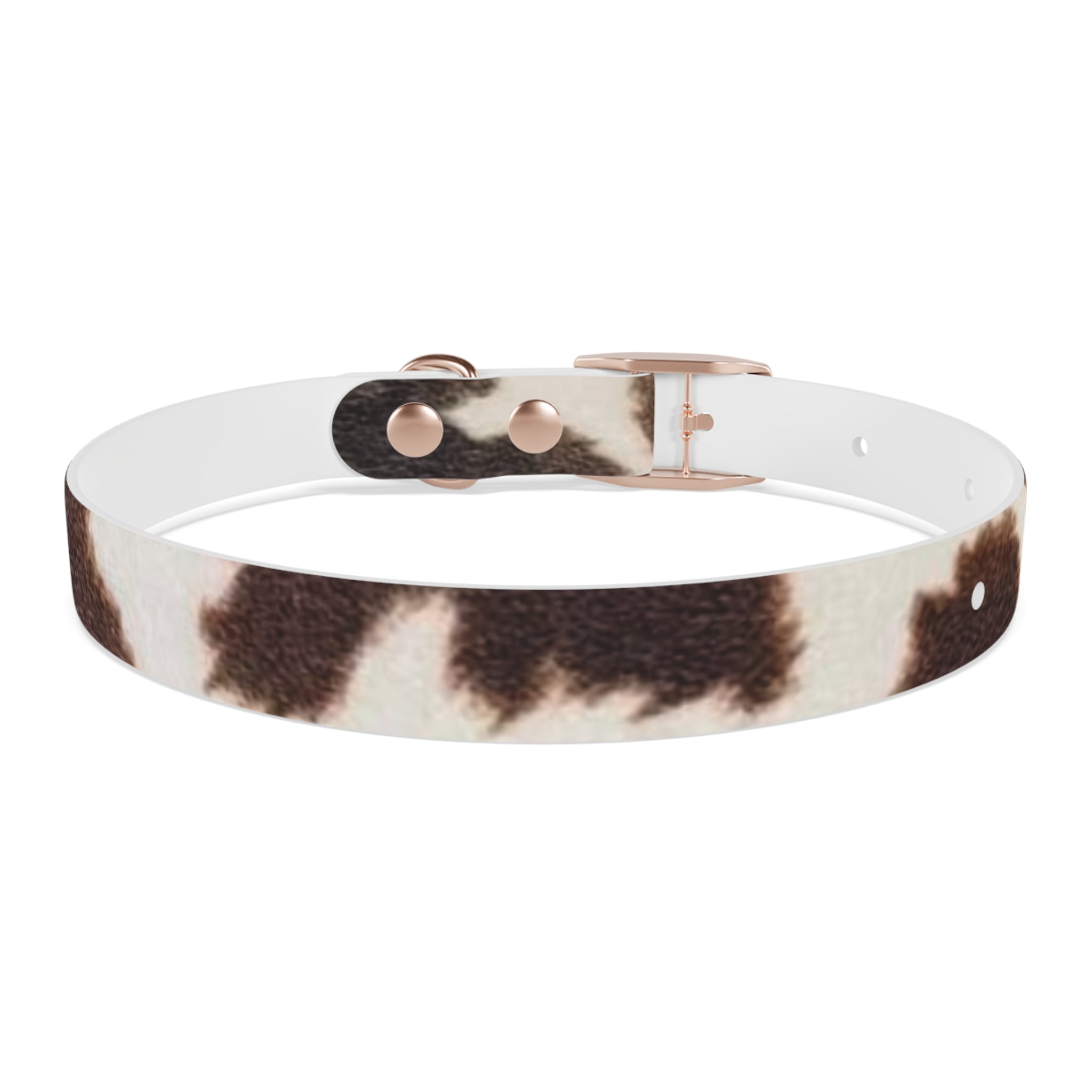 Cow Print Dog Collar — Brown & White Spot Pattern Pet Collar