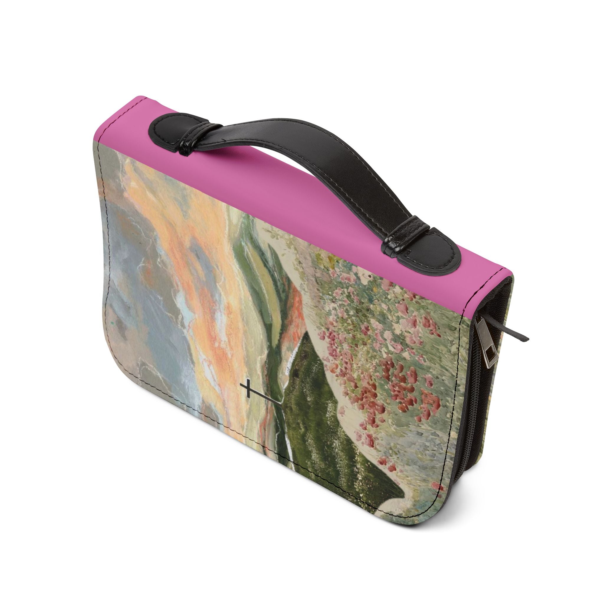 Bible Cover Hills Cross Design Zippered Bible Case