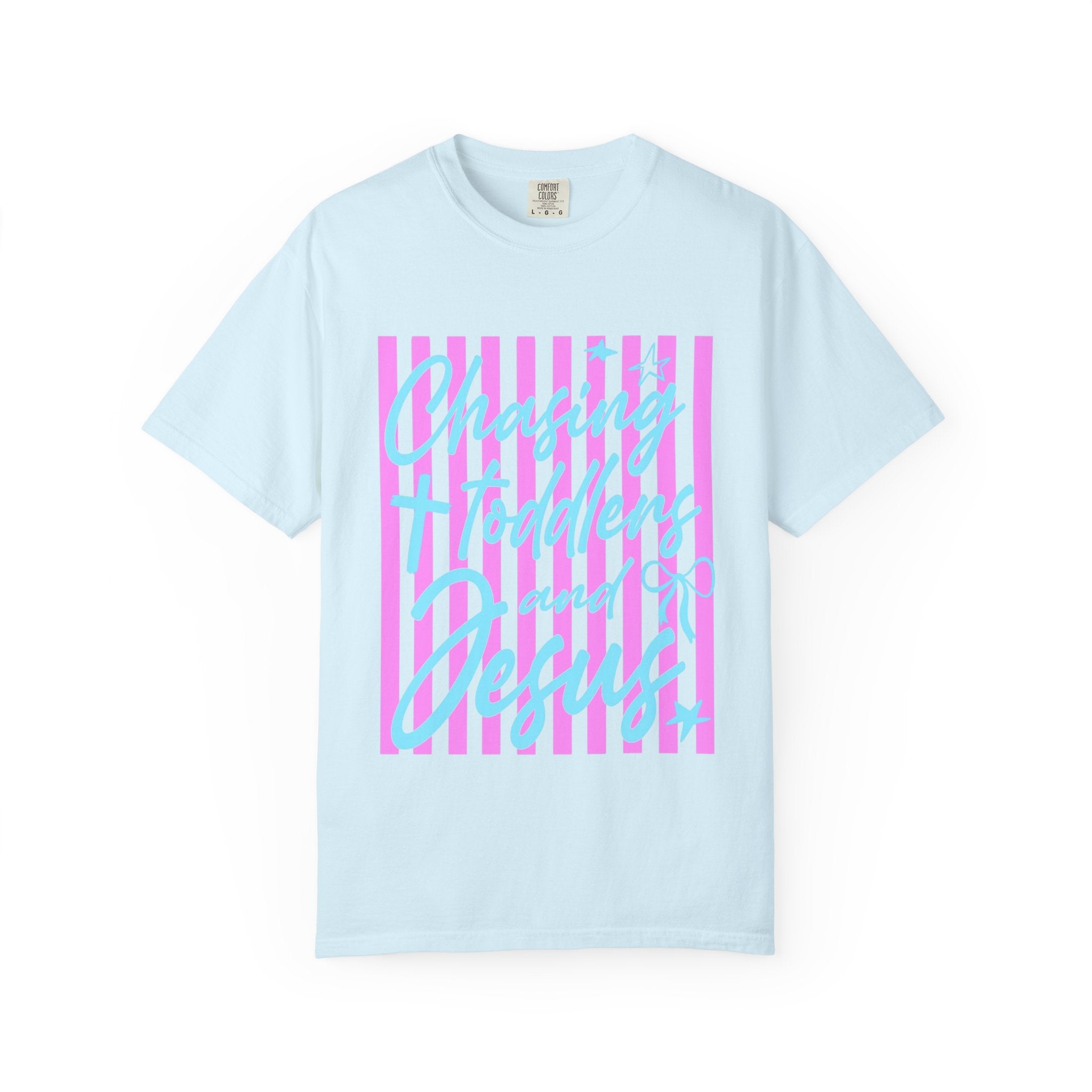 Chasing toddlers and Jesus Shirt