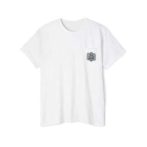 Blue Collar Boujee Pocket Tee – Checkerboard Graphic Pocket T-Shirt