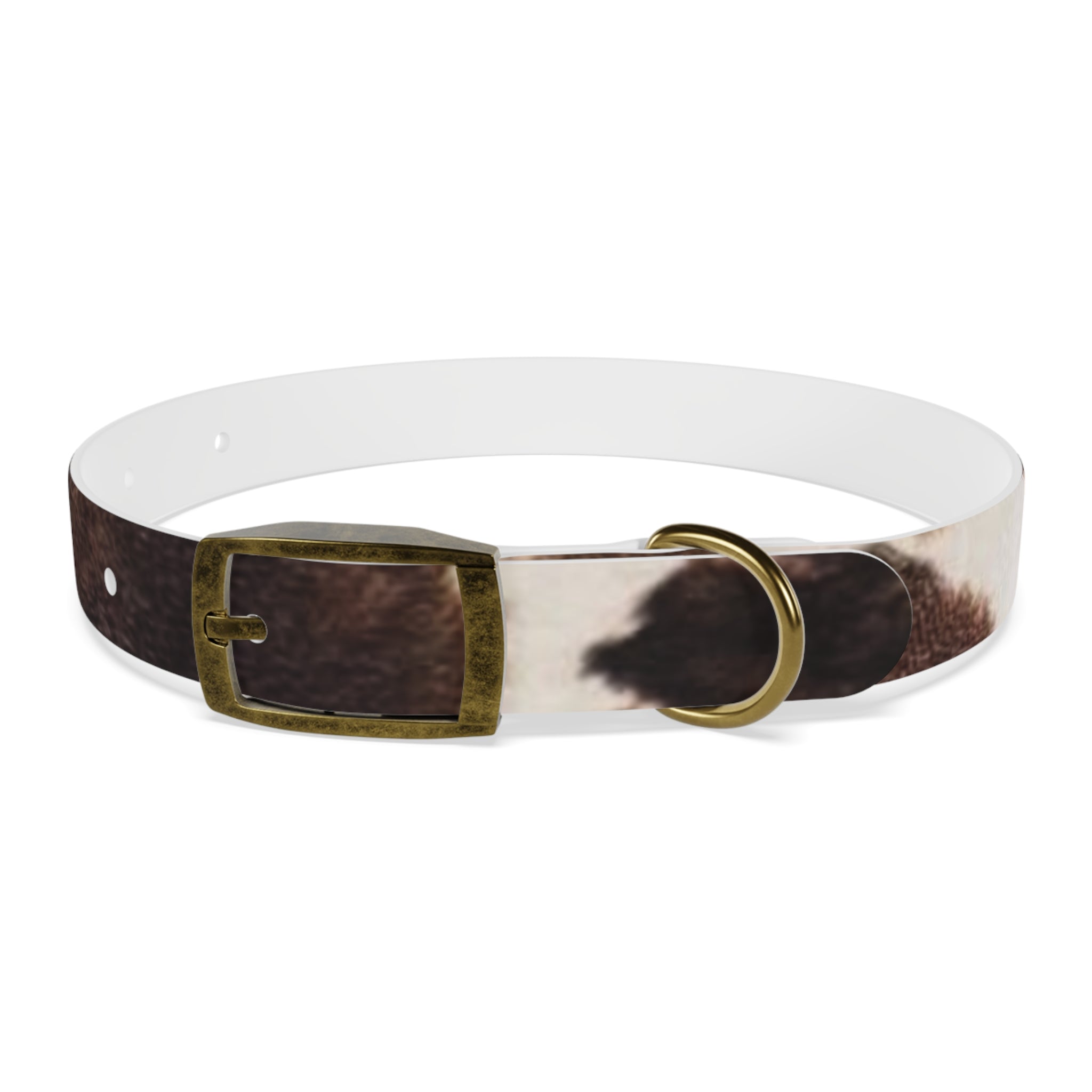 Cow Print Dog Collar — Brown & White Spot Pattern Pet Collar