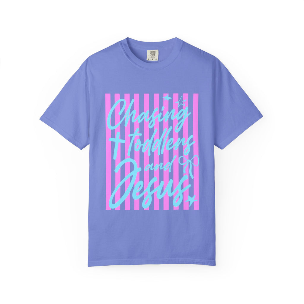 Chasing toddlers and Jesus Shirt