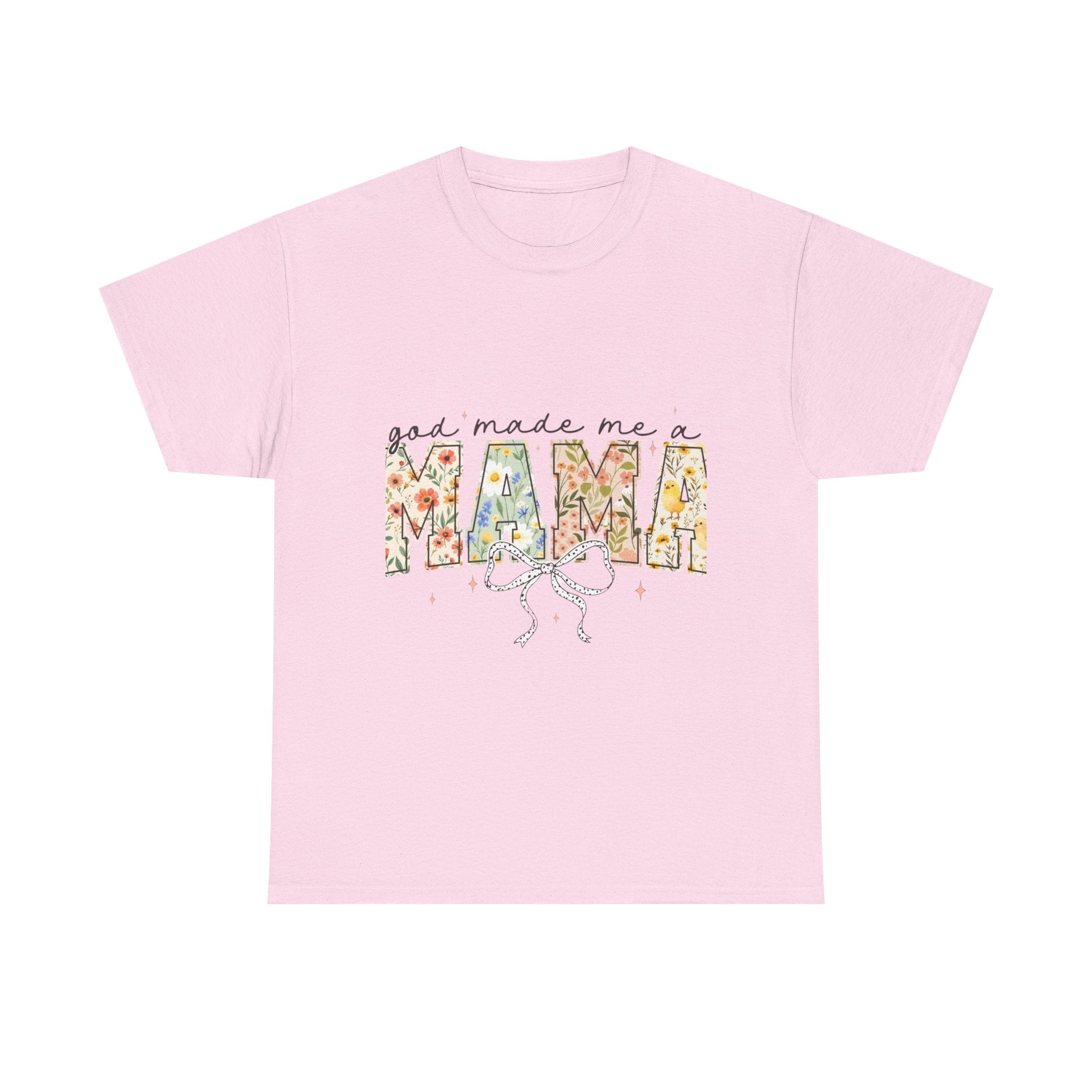 Mama Floral Tee — "God Made Me a Mama" Mother's Day Pregnancy Announcement Shirt
