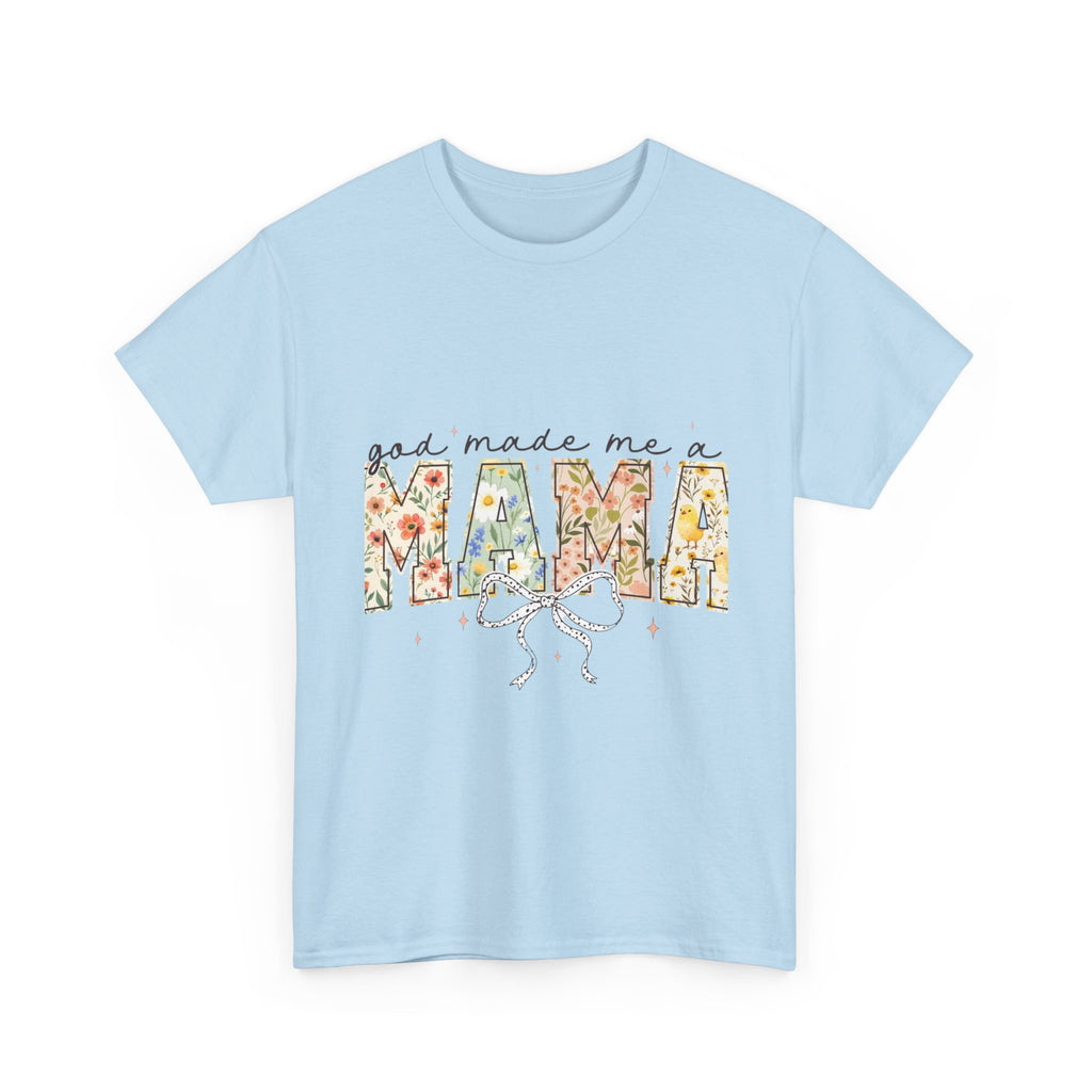 Mama Floral Tee — "God Made Me a Mama" Mother's Day Pregnancy Announcement Shirt
