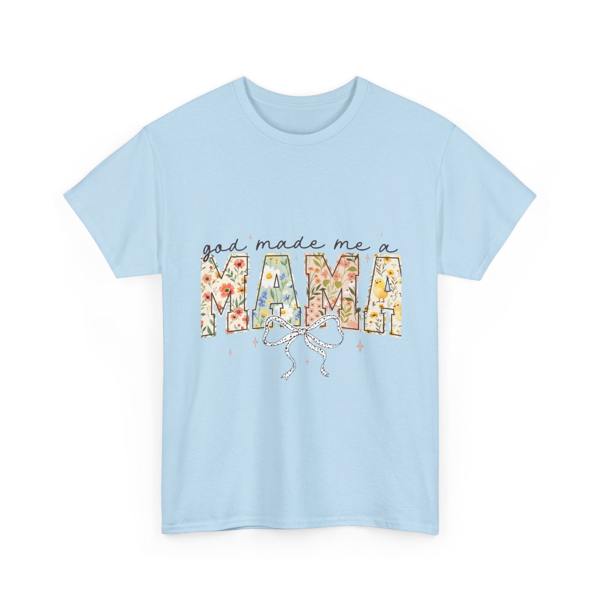 Mama Floral Tee — "God Made Me a Mama" Mother's Day Pregnancy Announcement Shirt