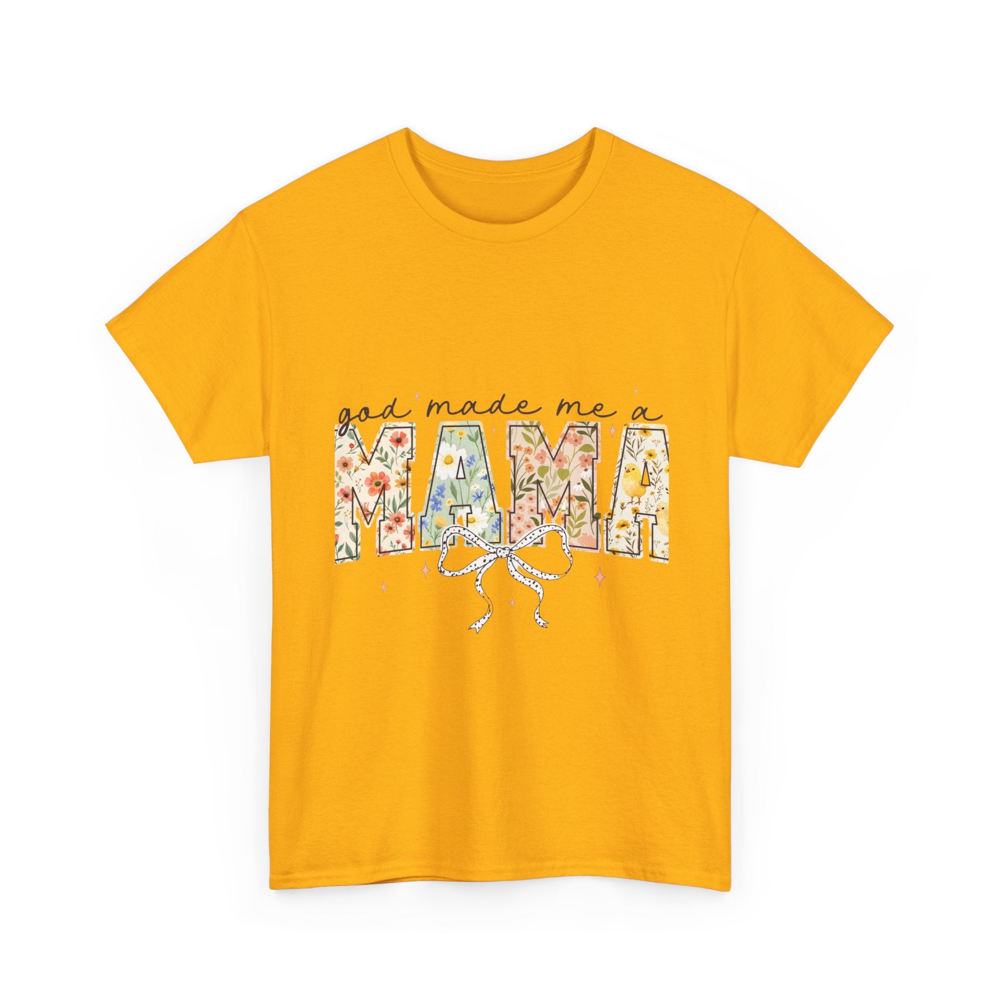 Mama Floral Tee — "God Made Me a Mama" Mother's Day Pregnancy Announcement Shirt