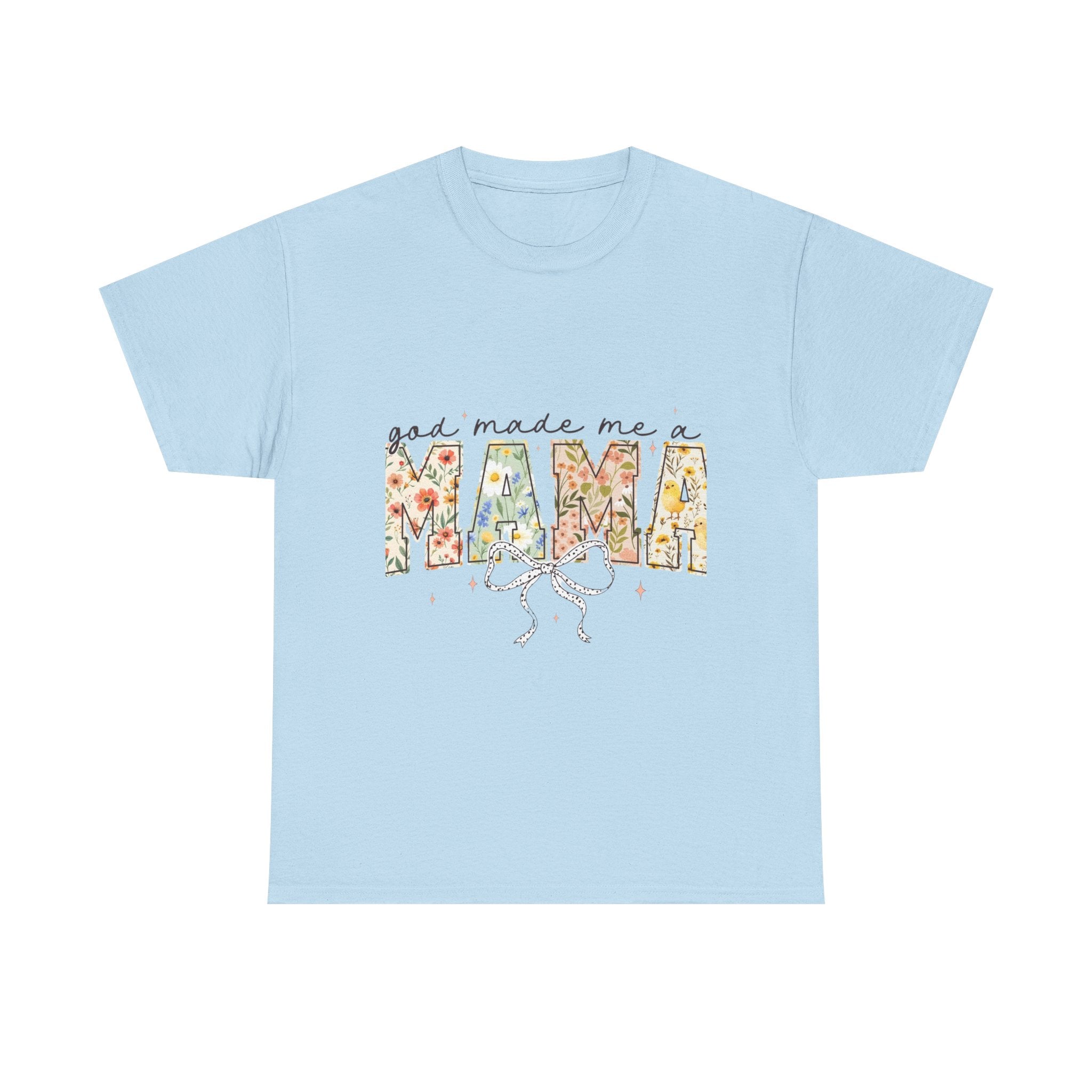 Mama Floral Tee — "God Made Me a Mama" Mother's Day Pregnancy Announcement Shirt