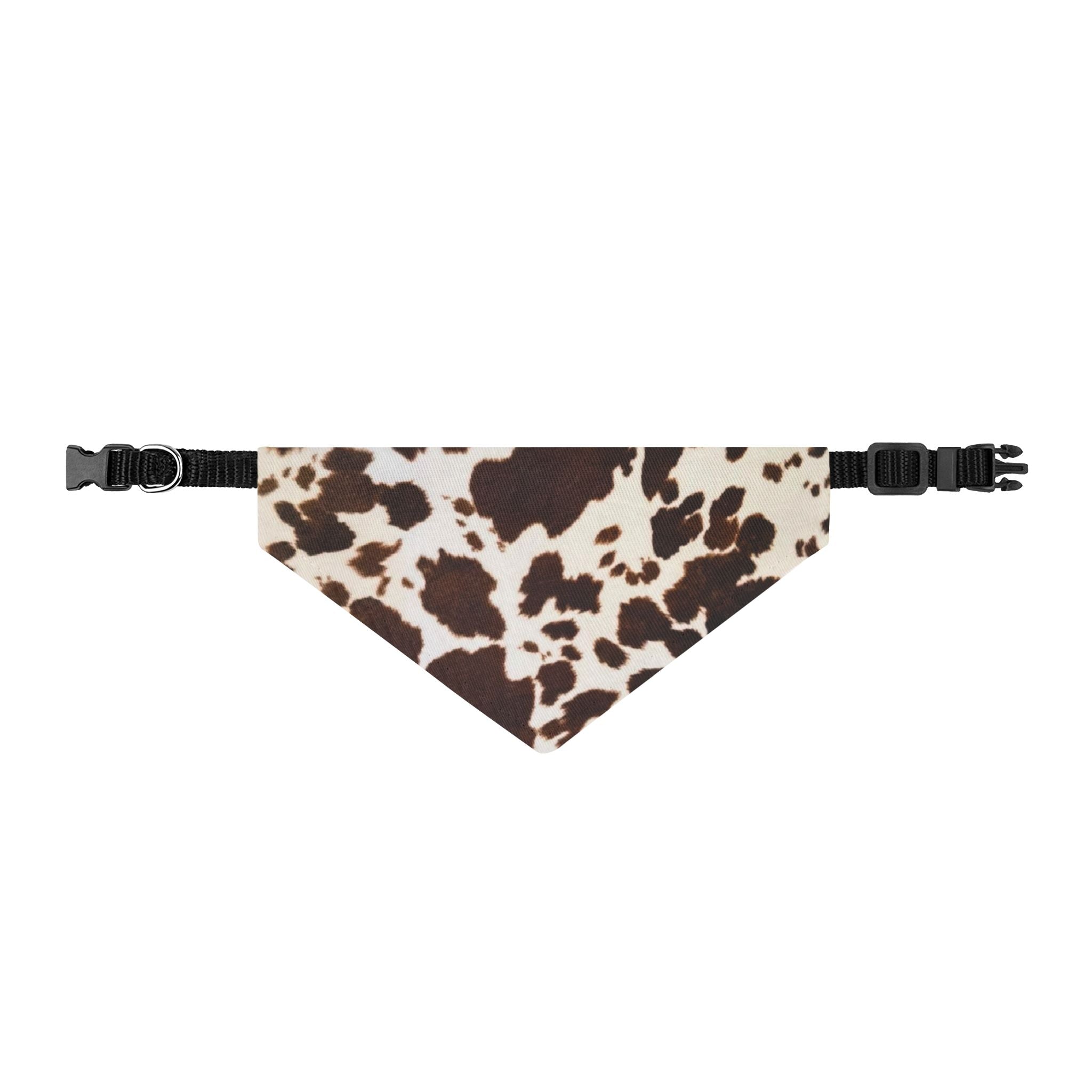 Cow Print Clip-On Pet Bandana — Adjustable Collar Triangle Scarf for Dogs & Cats