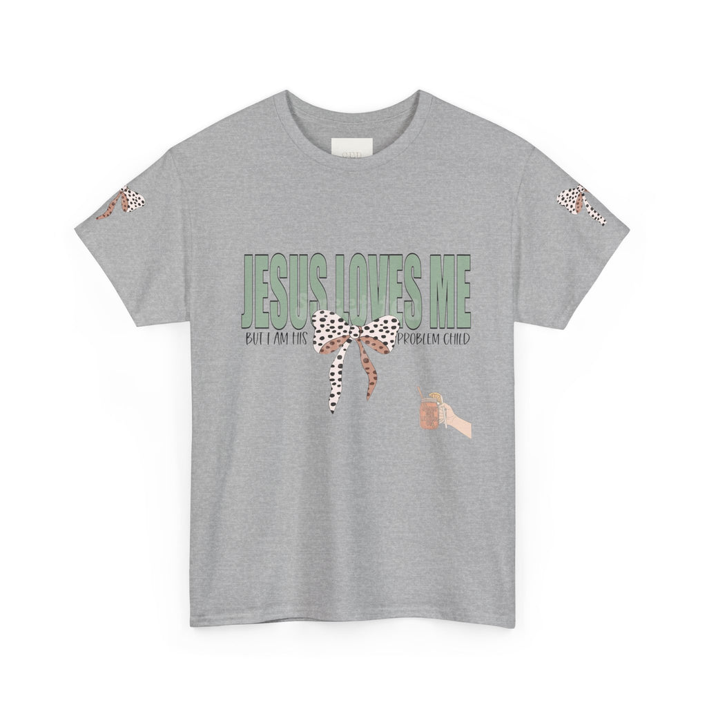 Jesus Loves Me Leopard Bow Tee