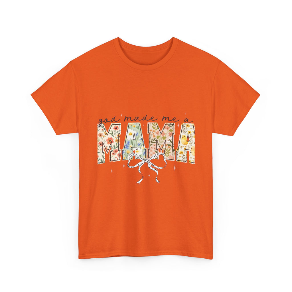 Mama Floral Tee — "God Made Me a Mama" Mother's Day Pregnancy Announcement Shirt