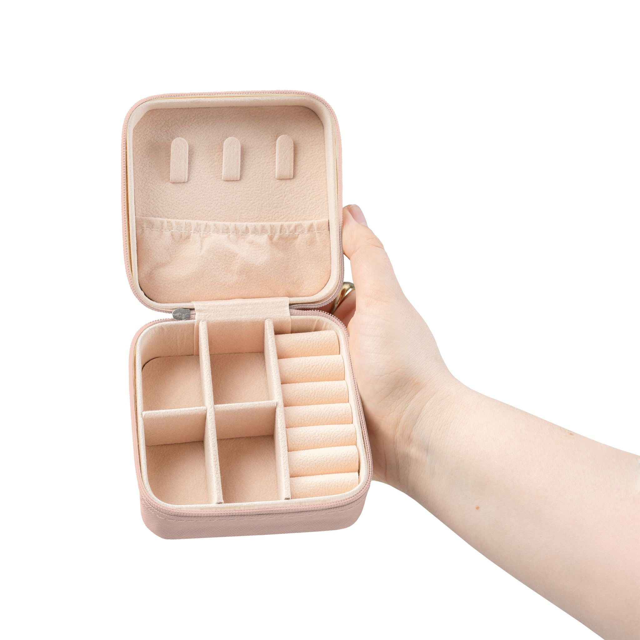 Cowgirl Bling Jewelry Travel Case — Compact Pink Organizer for Rings, Earrings & Necklaces
