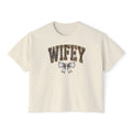 Wifey Boxy Tee — Leopard Lettering with Bow | Cute Bridal, Bachelorette & Everyday Graphic Shirt