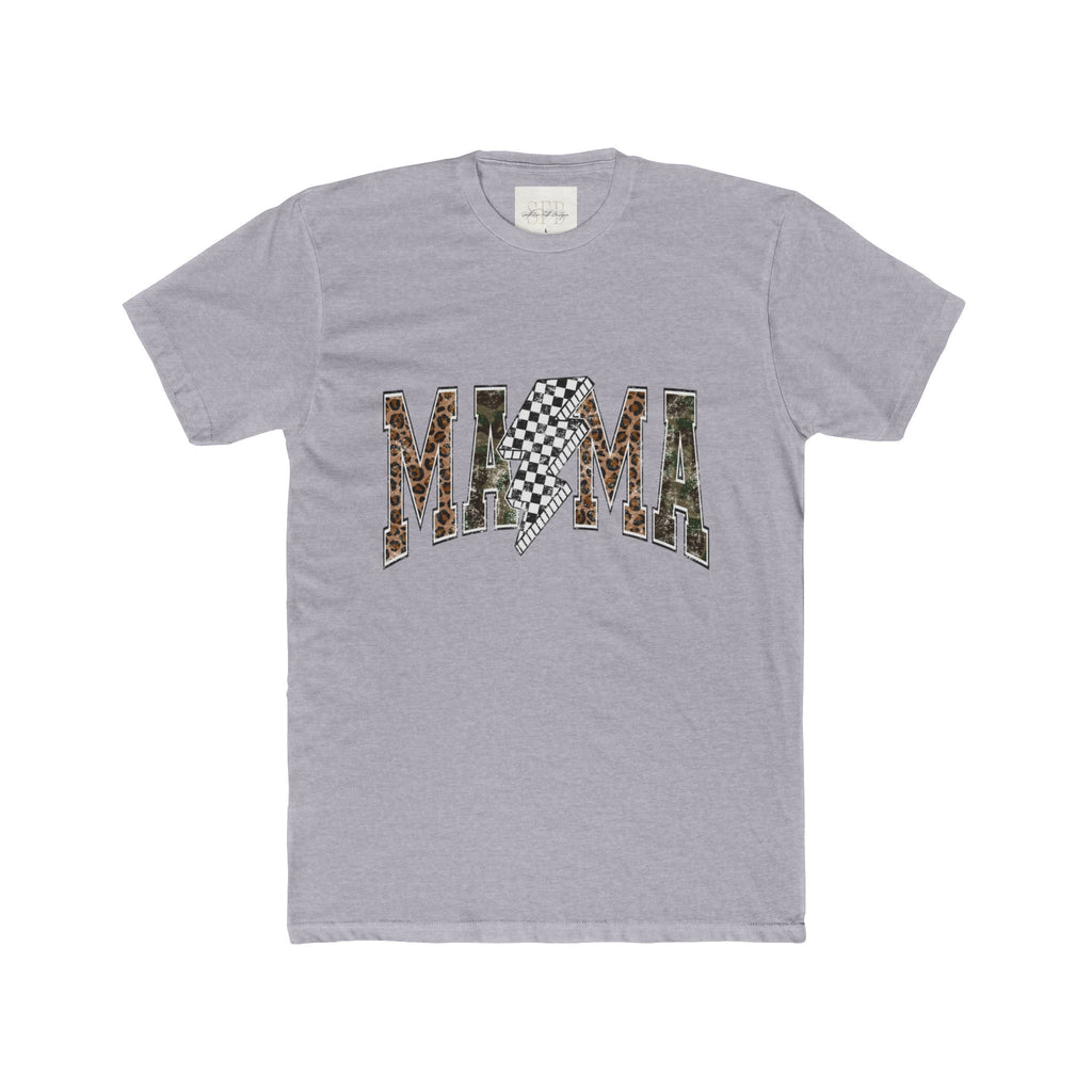 Mama T-Shirt — Leopard & Checkerboard Graphic Cotton Tee
