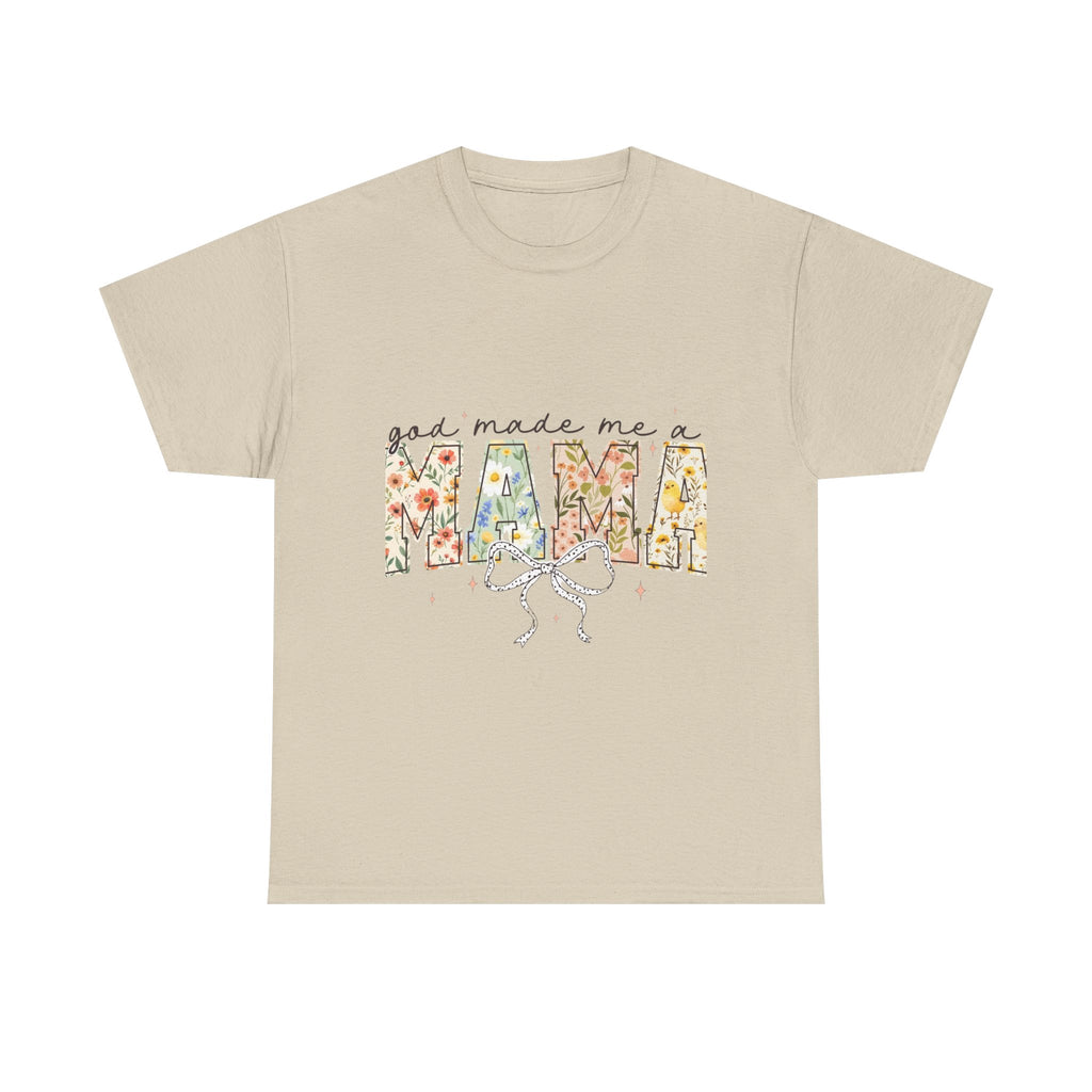 Mama Floral Tee — "God Made Me a Mama" Mother's Day Pregnancy Announcement Shirt