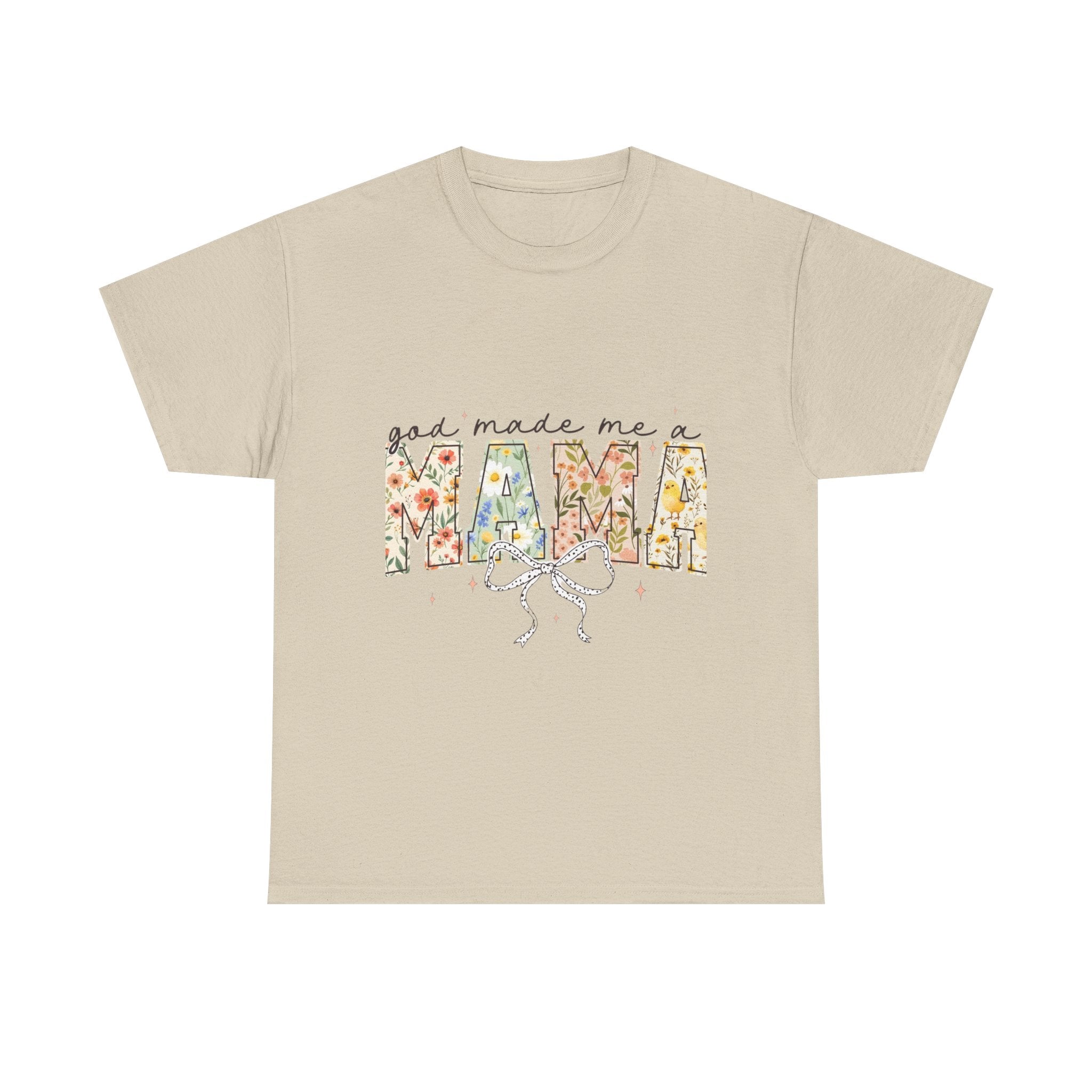 Mama Floral Tee — "God Made Me a Mama" Mother's Day Pregnancy Announcement Shirt