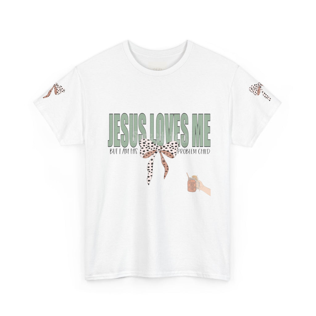 Jesus Loves Me Leopard Bow Tee