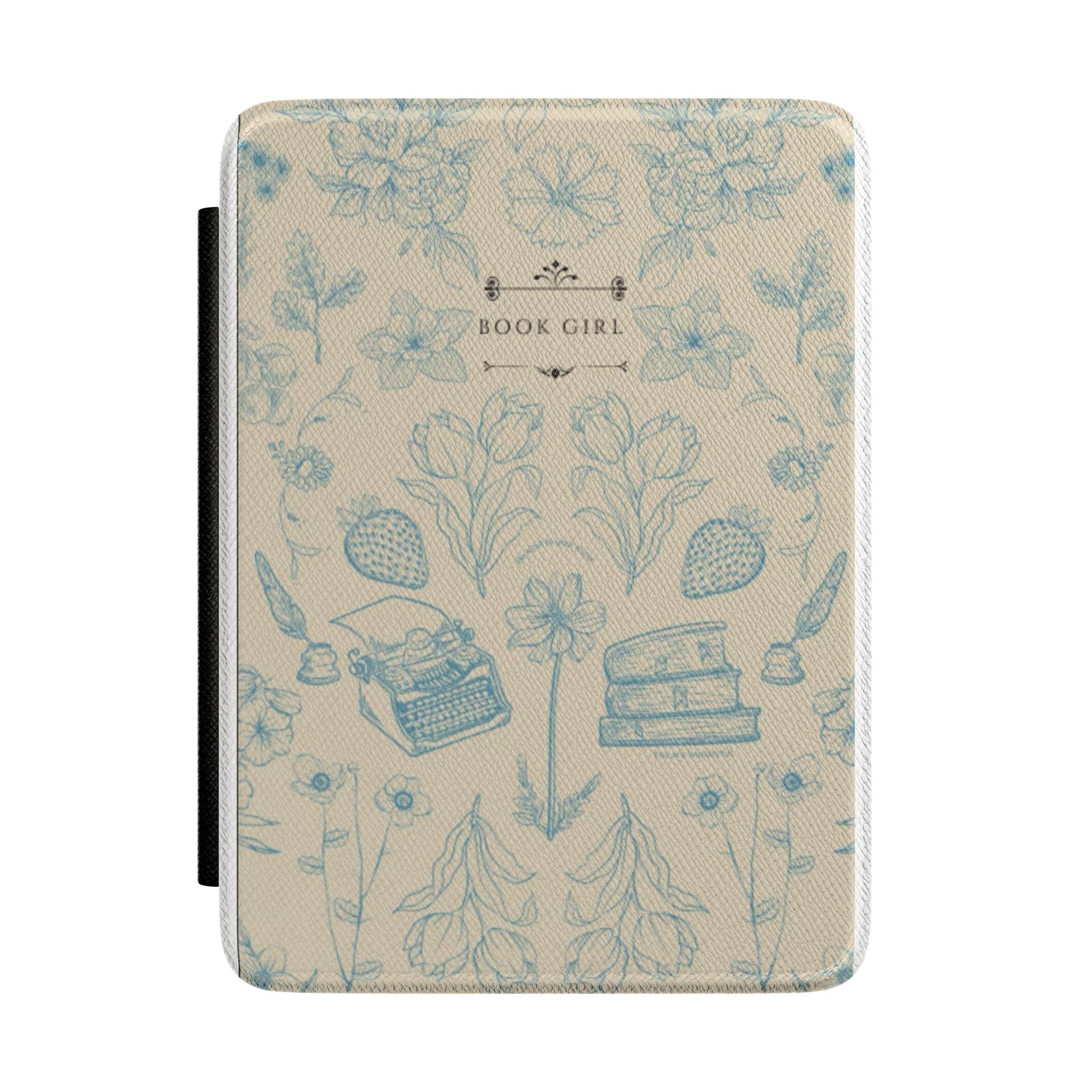 Kindle Case - "Book Girl" Floral Vintage Reader Cover