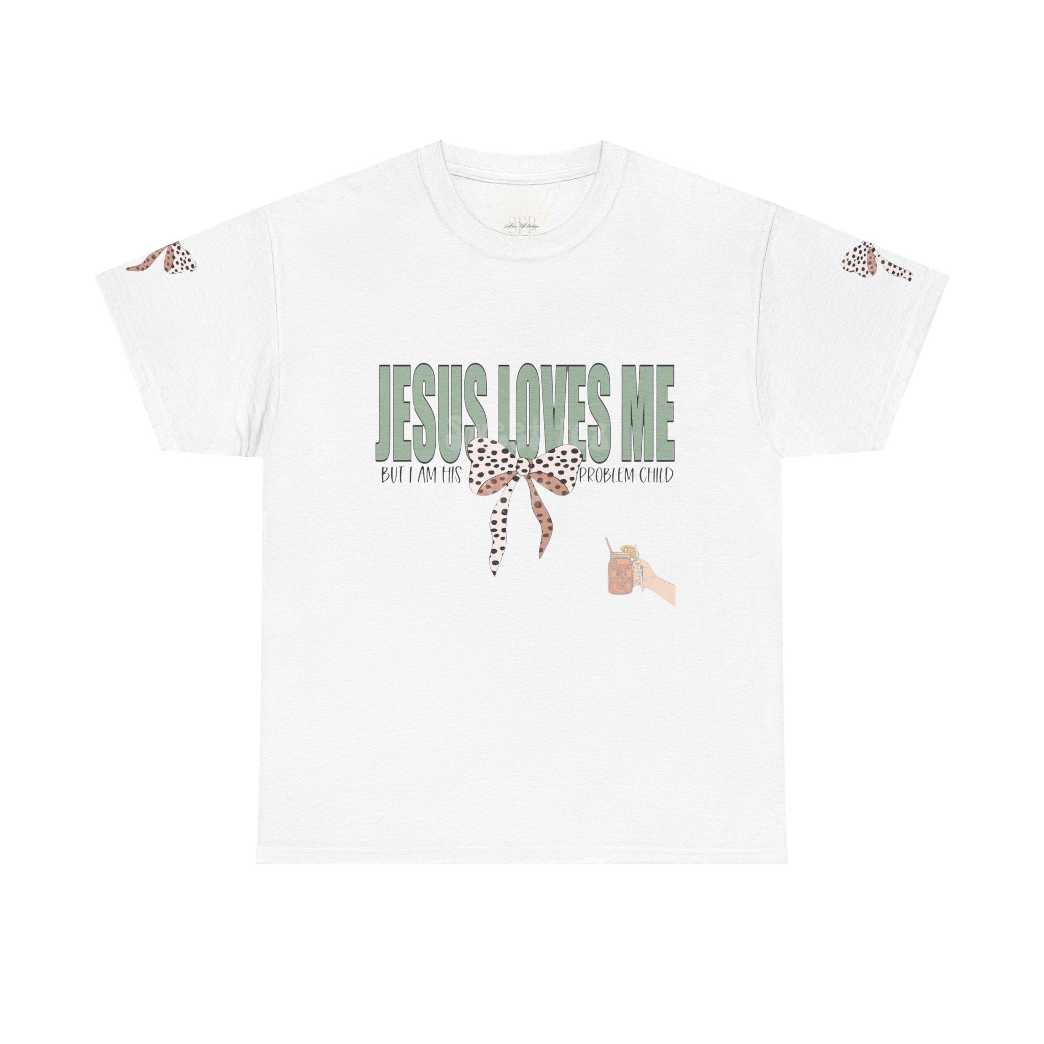 Jesus Loves Me Leopard Bow Tee