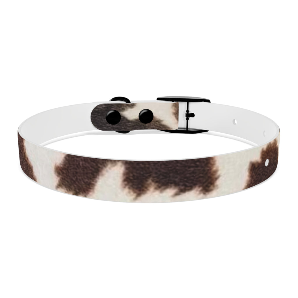 Cow Print Dog Collar — Brown & White Spot Pattern Pet Collar