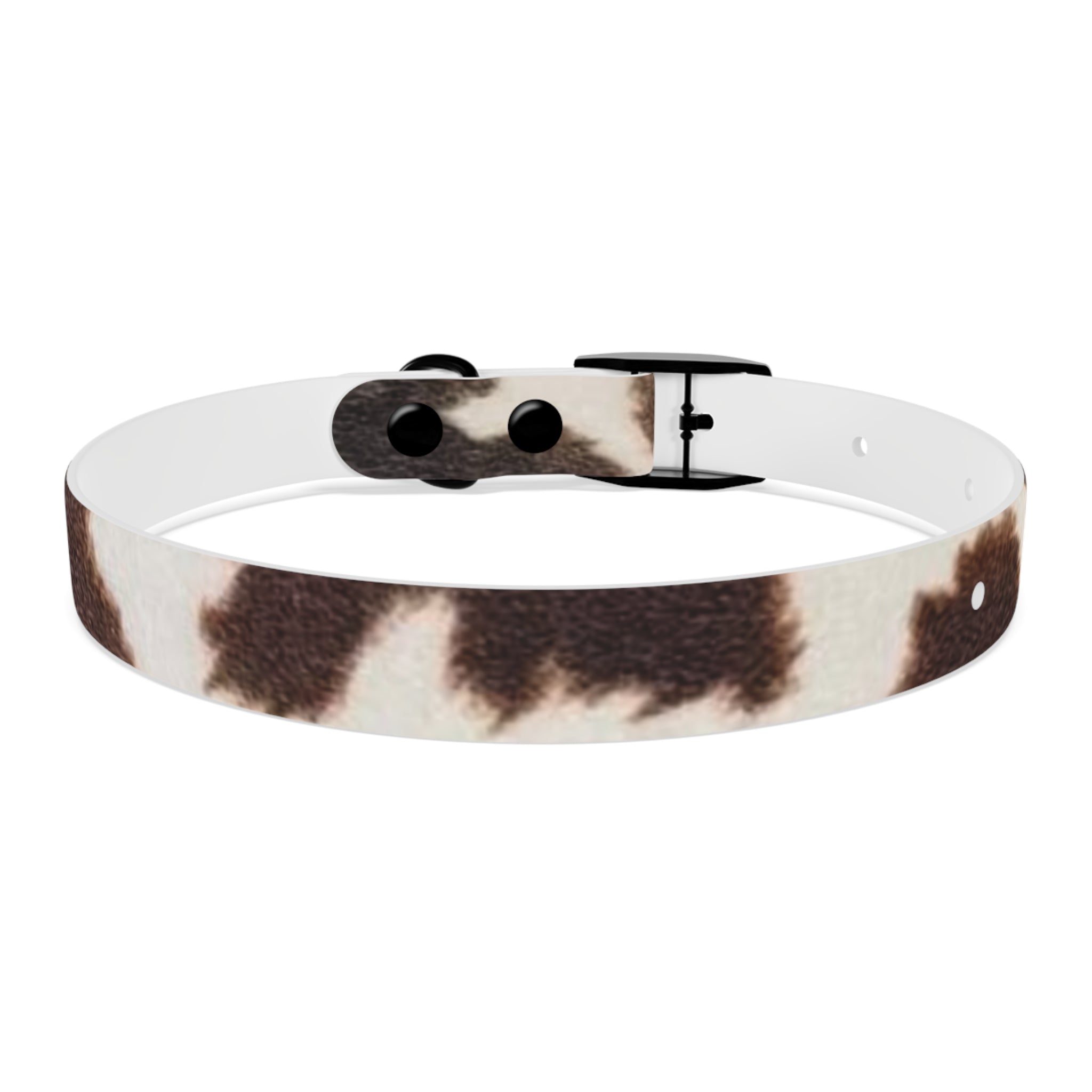 Cow Print Dog Collar — Brown & White Spot Pattern Pet Collar