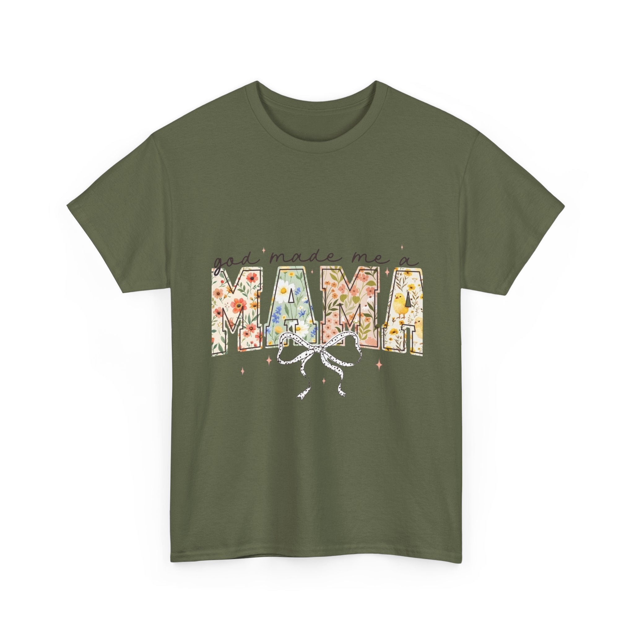 Mama Floral Tee — "God Made Me a Mama" Mother's Day Pregnancy Announcement Shirt