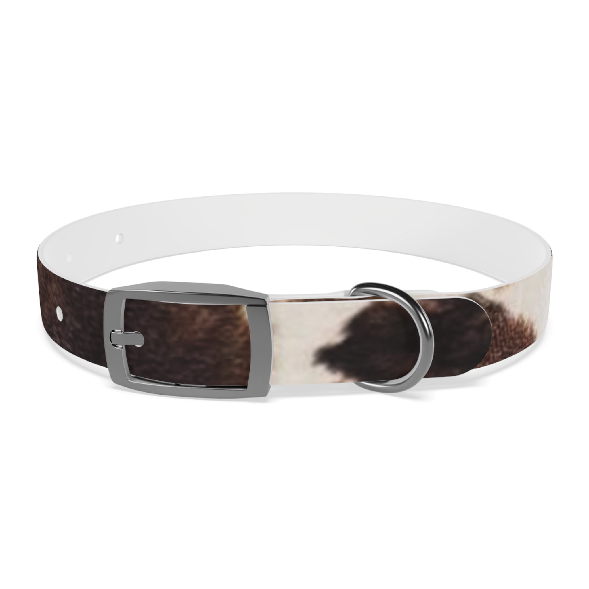 Cow Print Dog Collar — Brown & White Spot Pattern Pet Collar