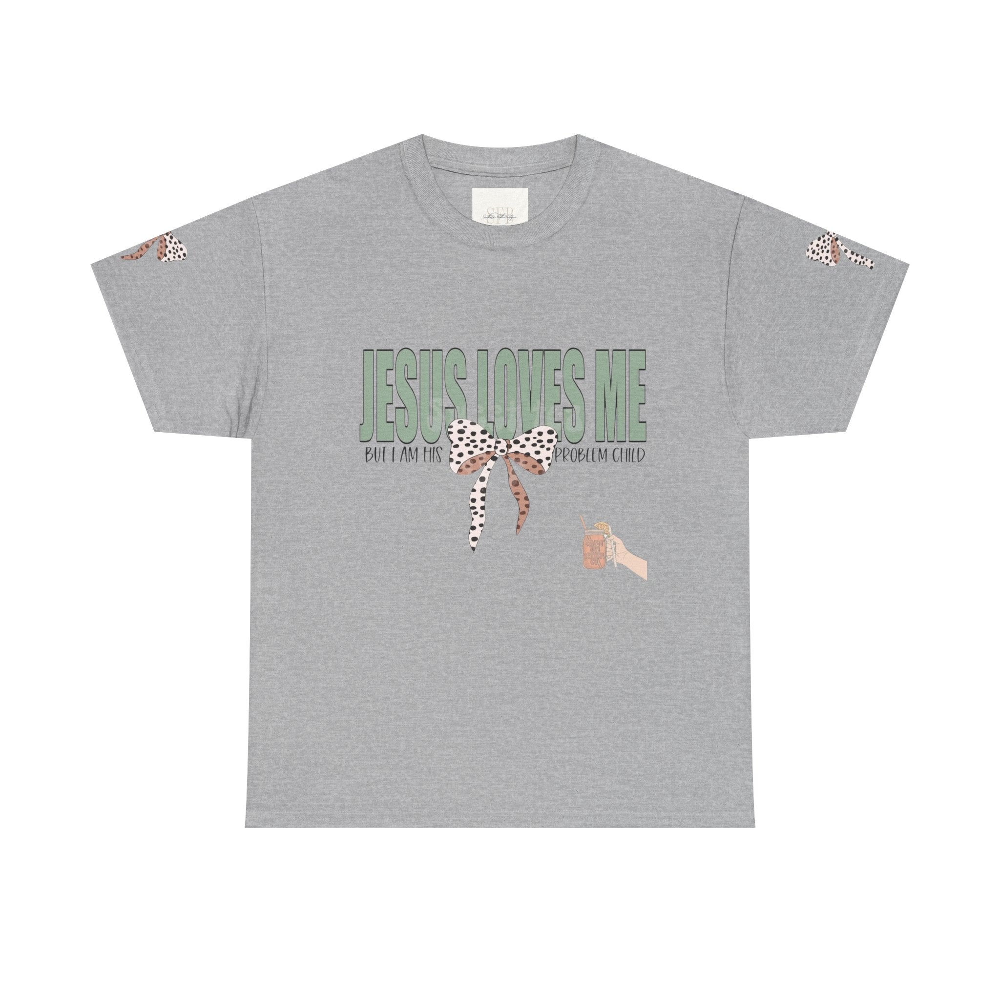 Jesus Loves Me Leopard Bow Tee
