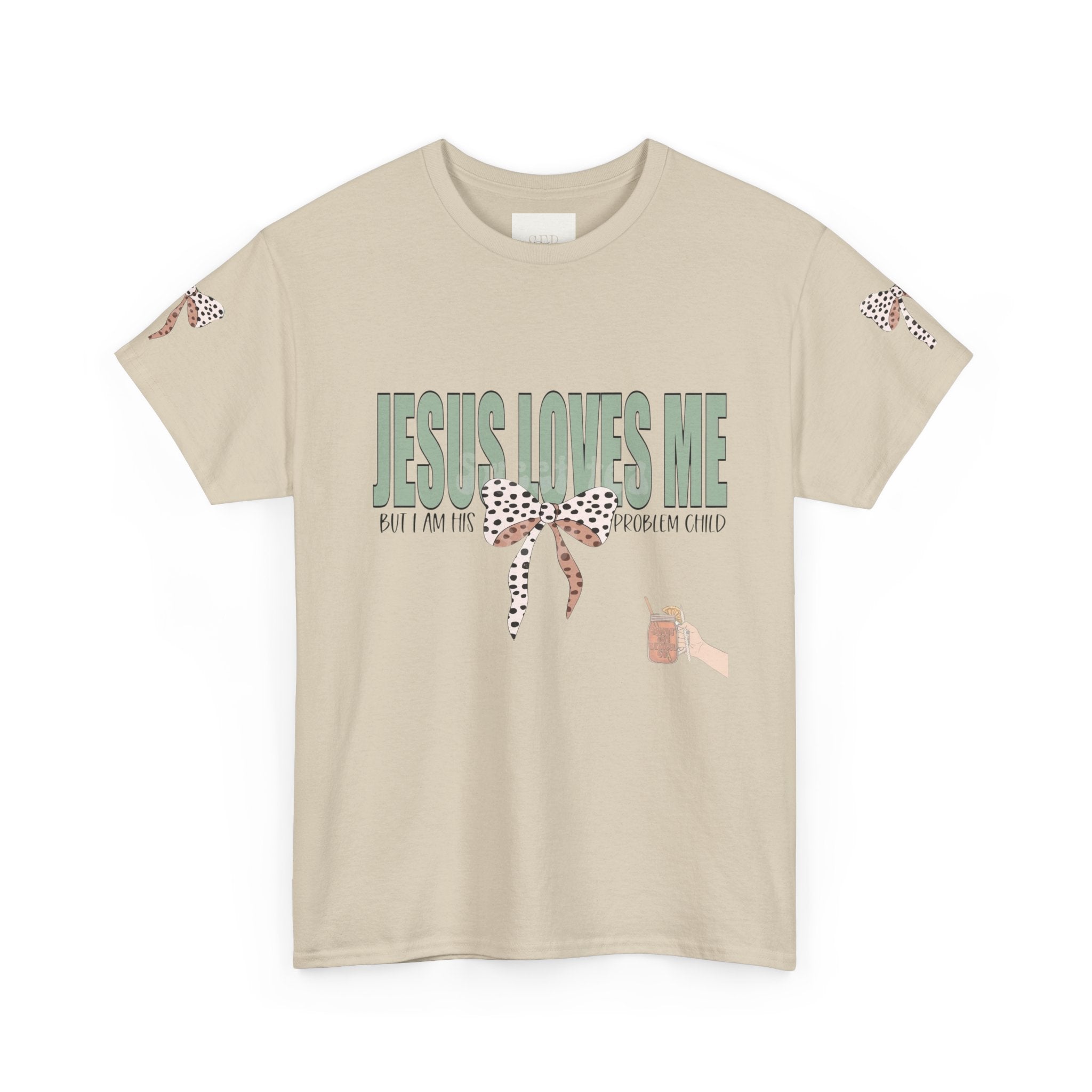 Jesus Loves Me Leopard Bow Tee