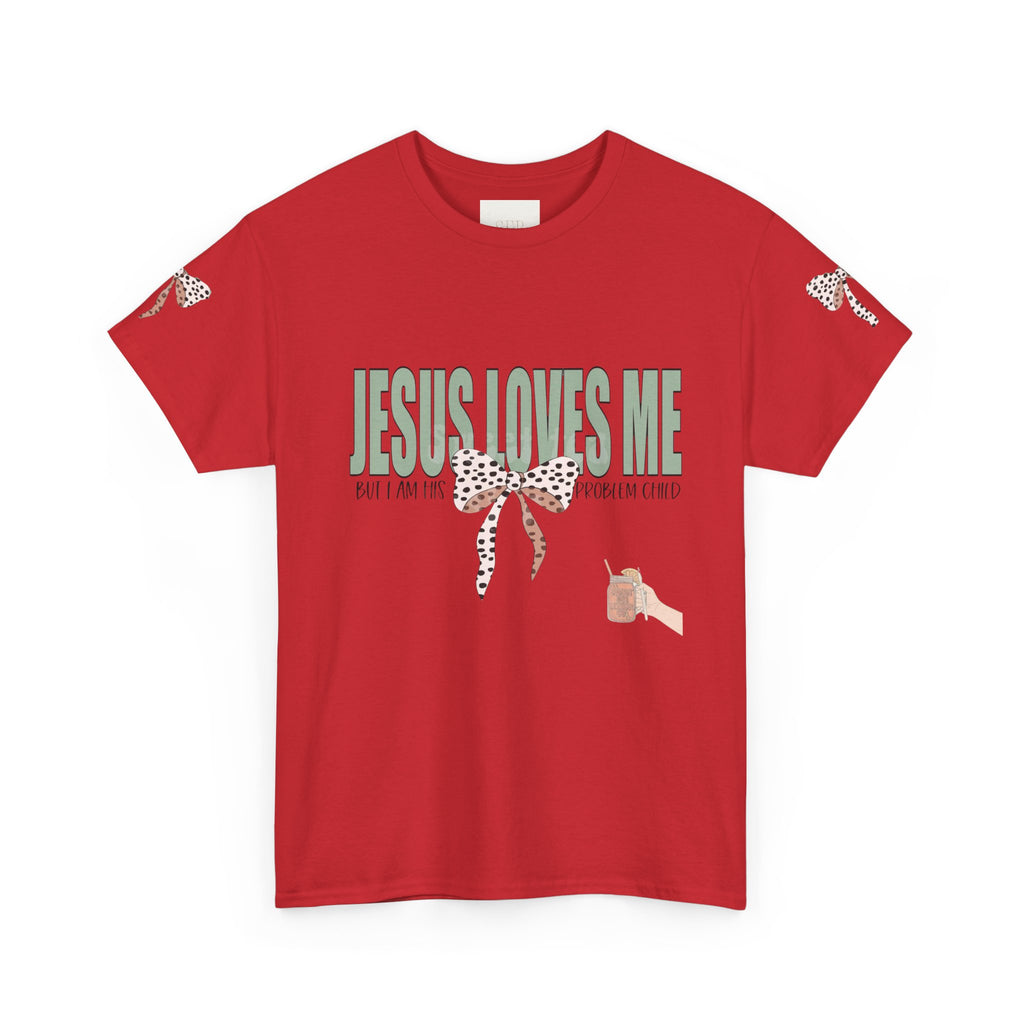 Jesus Loves Me Leopard Bow Tee