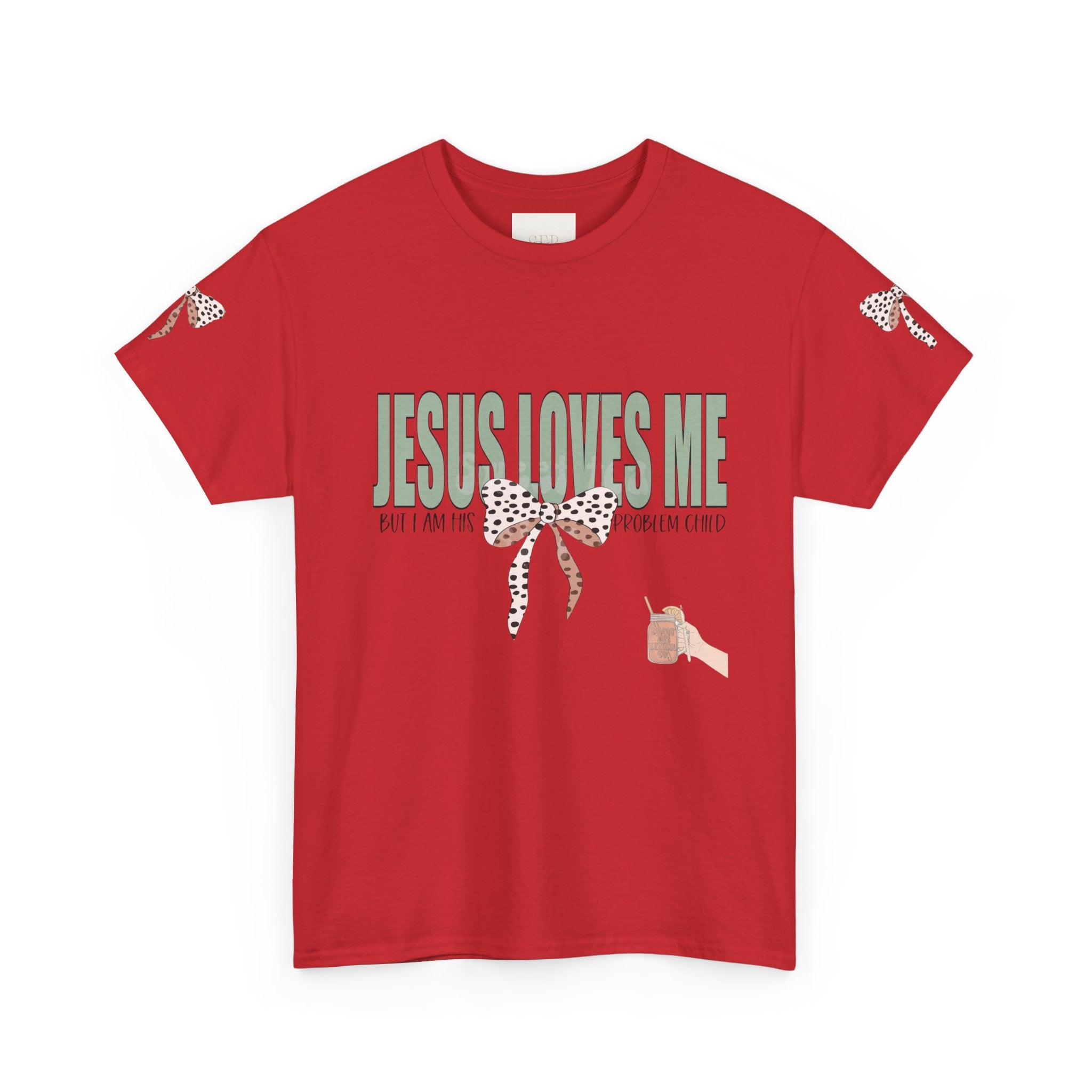 Jesus Loves Me Leopard Bow Tee