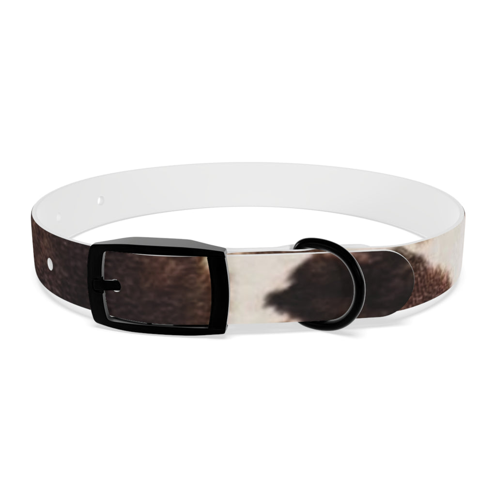 Cow Print Dog Collar — Brown & White Spot Pattern Pet Collar