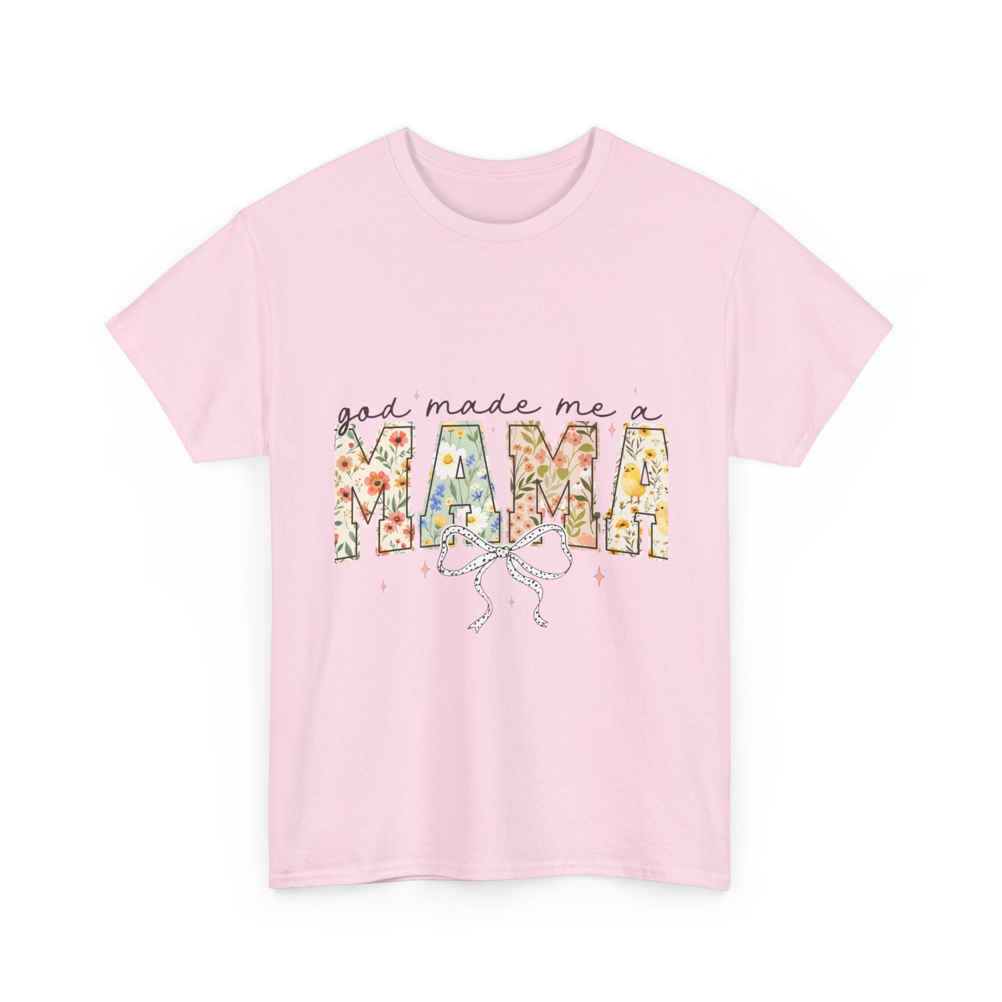 Mama Floral Tee — "God Made Me a Mama" Mother's Day Pregnancy Announcement Shirt
